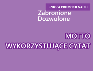 Motto wykorzystujące cytat